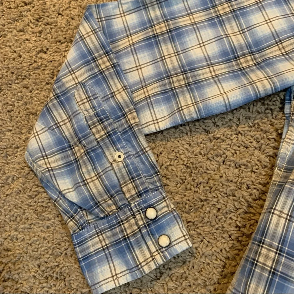 Men’s American Eagle Vintage Fit Plaid Snap Button Shirt Small Western Cowboy - Picture 3 of 8